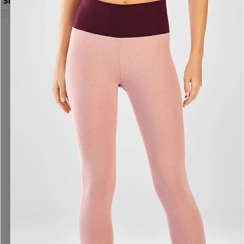 Fabletics High-Waisted Heathered Crop leggings Med